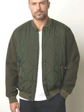 VELVET by Graham & Spencer Men's 2XL Maison Quilted Jacket Olive Green 